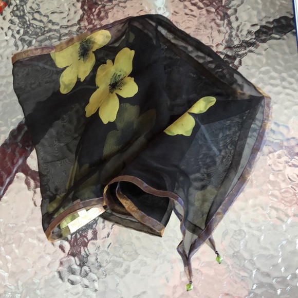 VTG Tyed Thru Tyme Oblong Diamond Shape Scarf 100% silk - Picture 4 of 7